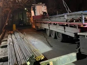 آزمون تریلی میلگرد با جرثقیل